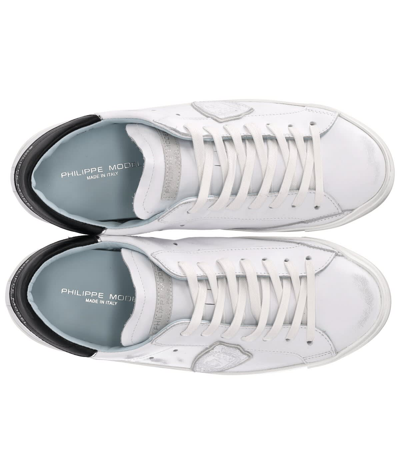 Shop Philippe Model Prsx Low White Black Sneaker In Nero
