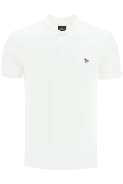 Shop Ps By Paul Smith Slim Fit Zebra Polo Shirt In White