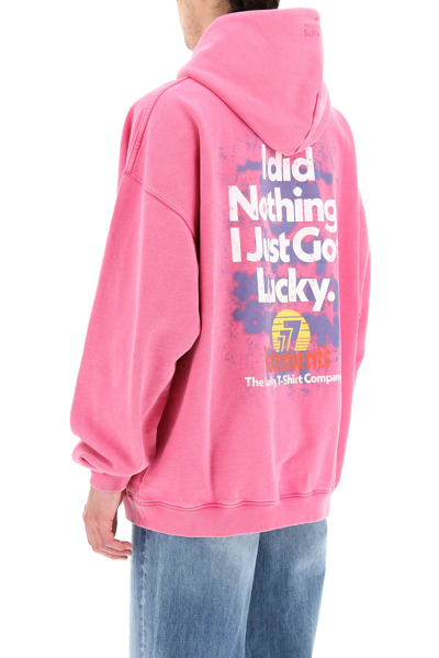 Shop Vetements 'lucky' Hoodie In Pink