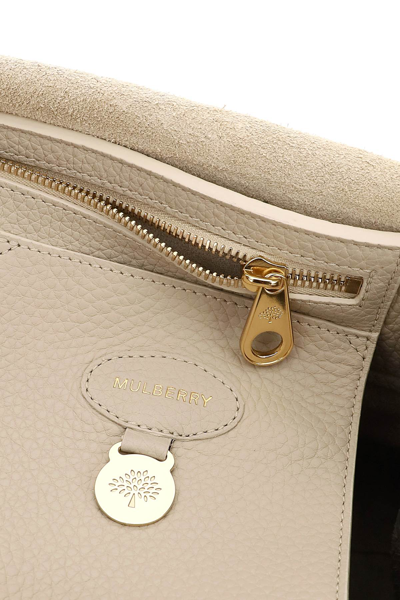 Shop Mulberry Heavy Grain Leather Bayswater Bag In Beige