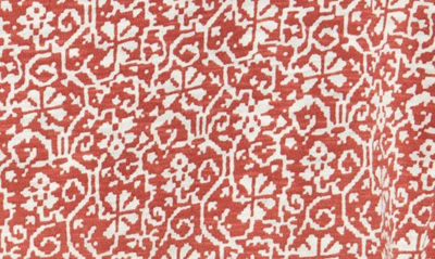 Caslon Rounded V-neck Tee In Rust- Ivory Ikat Bloom