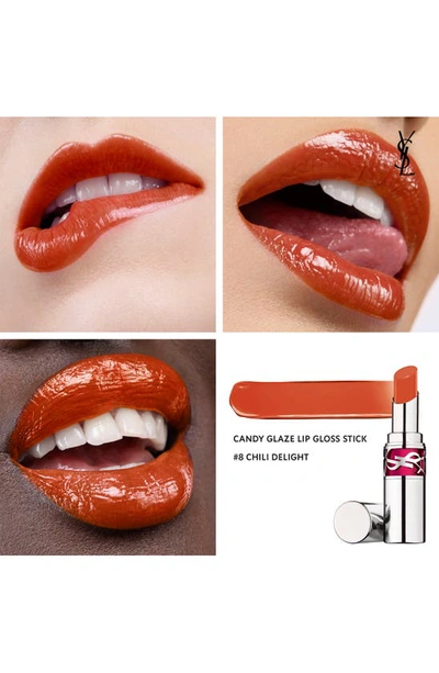 Shop Saint Laurent Candy Glaze Lip Gloss Stick In 8 Chili Delight