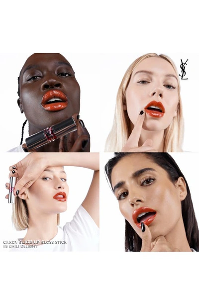 Saint Laurent Candy Glaze Lip Gloss Stick 08 Chili Delight .11 oz/ 3.2 G In 8 Chili Delight