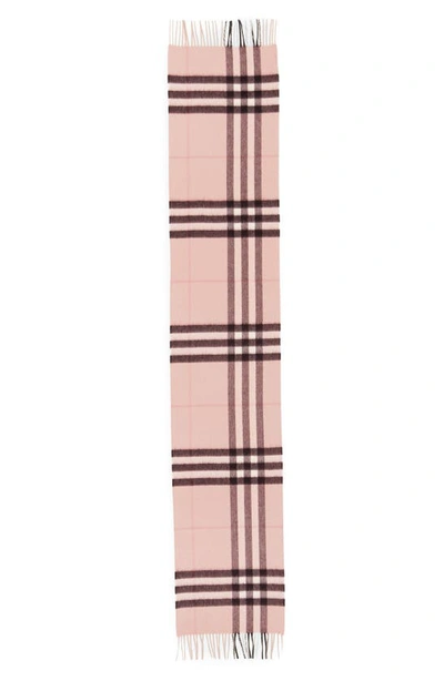 Shop Burberry Giant Icon Check Cashmere Scarf In Ash Rose