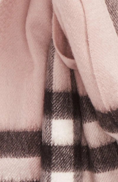 Shop Burberry Giant Icon Check Cashmere Scarf In Ash Rose