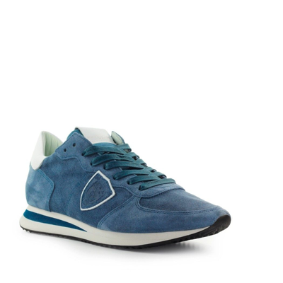 Shop Philippe Model Men's Blue Nylon Sneakers