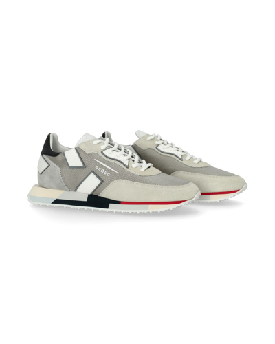 Shop Ghoud Men's Grey Leather Sneakers