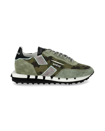 Shop Ghoud Men's Green Leather Sneakers