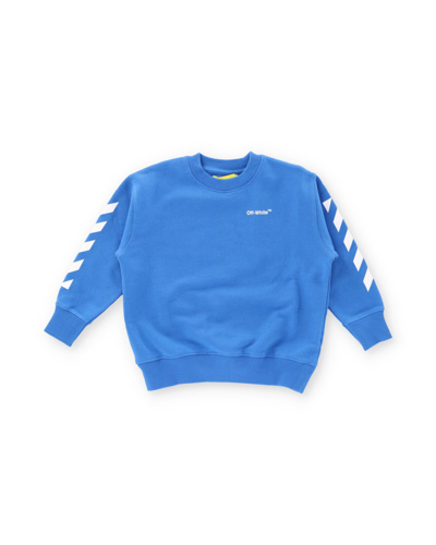 Shop Off-white Boys Blue Cotton Sweater