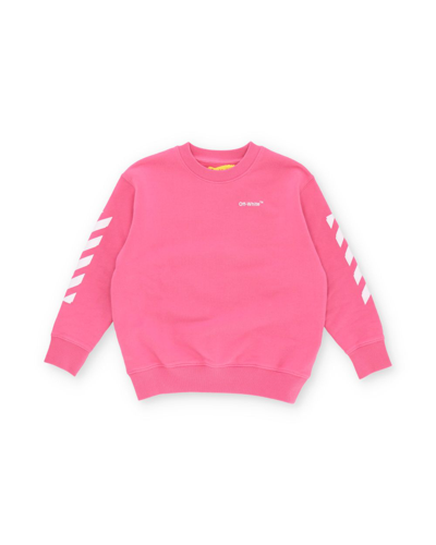 Shop Off-white Girls Pink Cotton Sweater