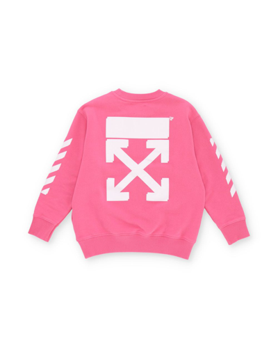 Shop Off-white Girls Pink Cotton Sweater