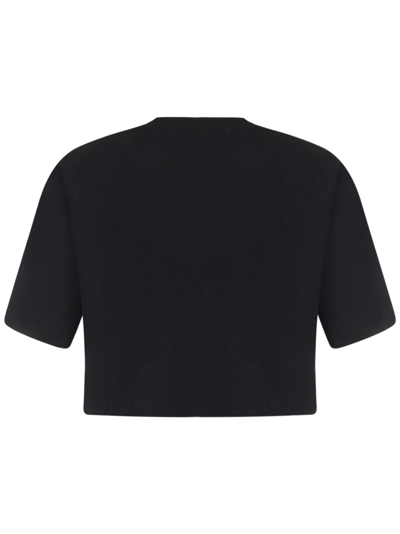 Shop Off-white Off Stamp Ribbed Cropped T-shirt In Black