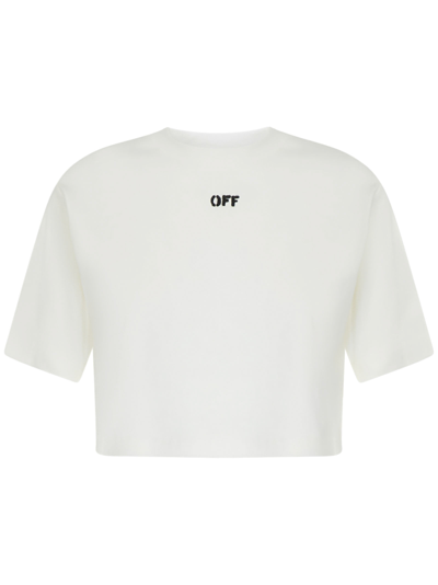 OFF-WHITE OFF-WHITE OFF STAMP RIBBED CROPPED T-SHIRT OWAA081C99JER0010110