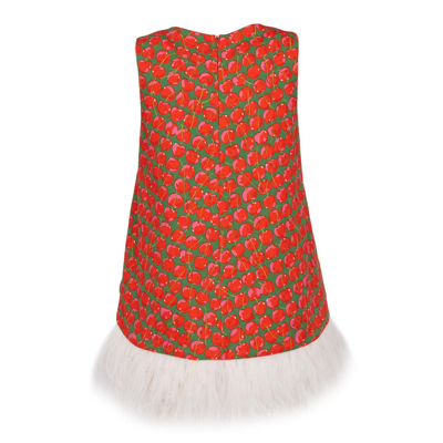 La Doublej La Scala Top (with Feathers) In Green Cherries