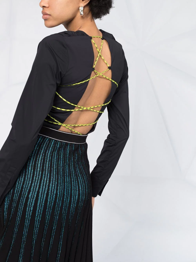 金葱条纹百褶半身裙