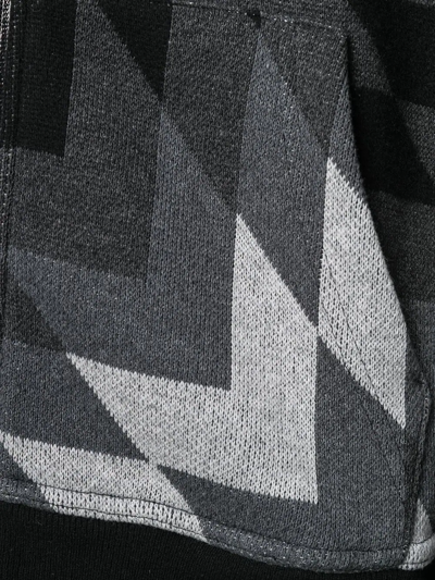 Shop Palm Angels Geometric-patterned Hoodie In 1008 Black Melange Grey