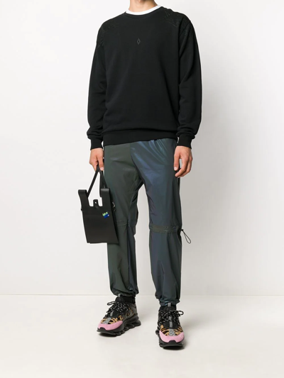 Shop Marcelo Burlon County Of Milan Drawstring Trousers In 1010 Black Black