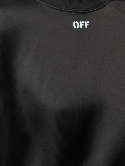 Shop Off-white Logo-print Cropped Sweatshirt In Black