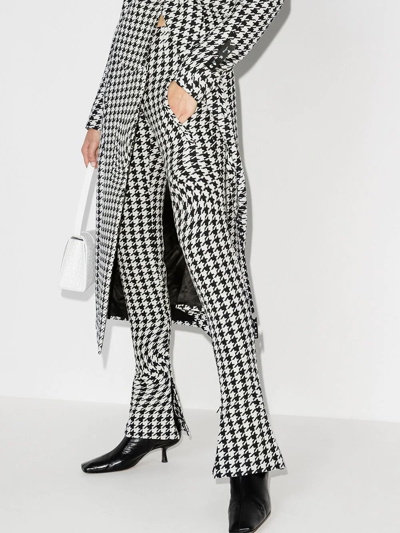 Shop Off-white Psychedelic Houndstooth-print Trousers In Black White
