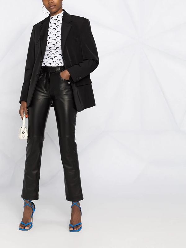 Off-White polished-finish trousers - BLACK NO COLOR