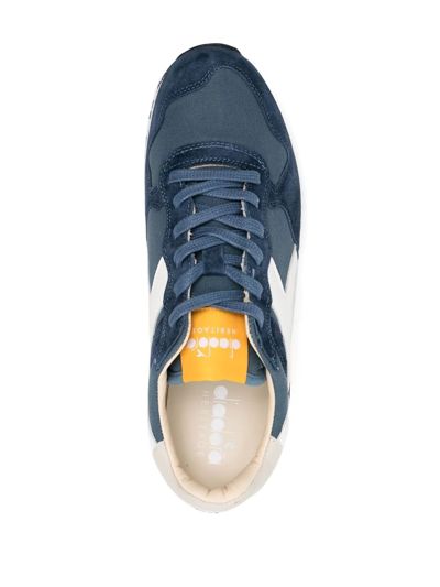 Shop Diadora Panelled Low-top Sneakers In Blau