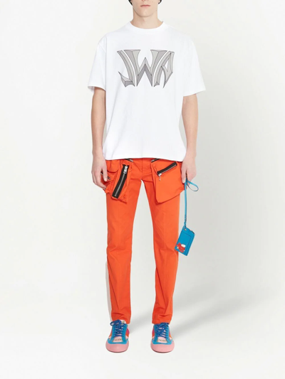 Shop Jw Anderson Gothic Logo-print T-shirt In White