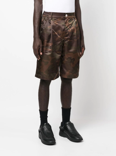 Shop Feng Chen Wang Camouflage Knee-length Shorts In Braun