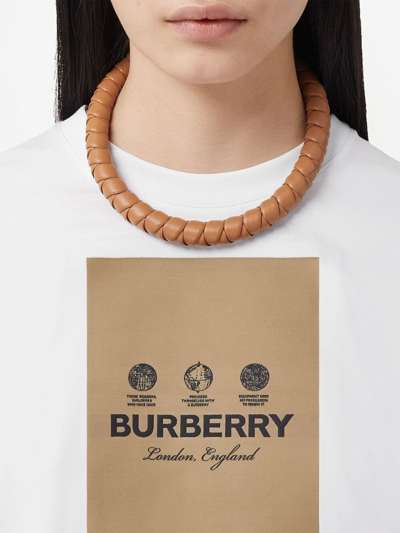 Shop Burberry Logo-print Short-sleeve T-shirt In White