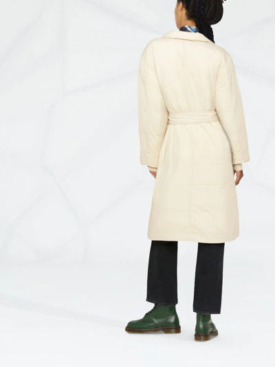 Calvin Klein Down Wrap Puffer Coat In Neutrals