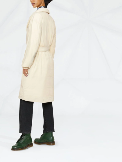 Calvin Klein Down Wrap Puffer Coat In Neutrals