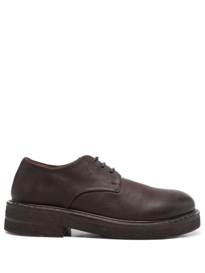 Shop Marsèll Lace-up Leather Oxford Shoes In Brown