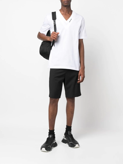 Shop Les Hommes Elasticated Drawstring-fastening Shorts In Black