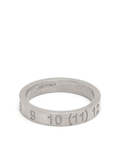 Shop Maison Margiela Numerical Engraved Ring In Silber