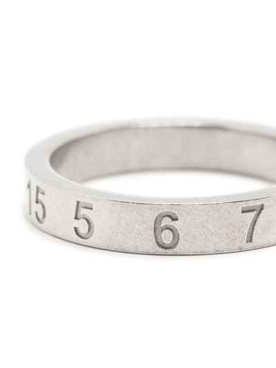 Shop Maison Margiela Numerical Engraved Ring In Silber