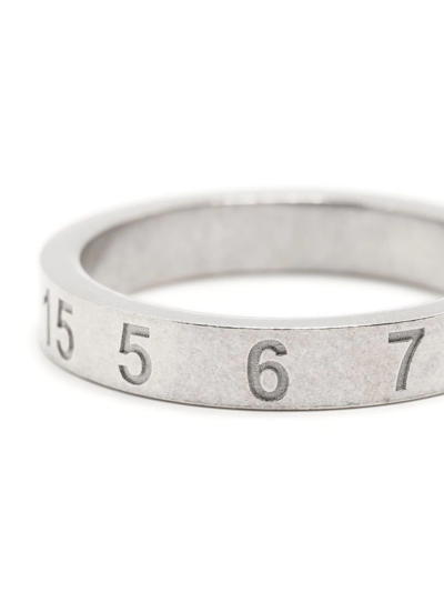 Maison Margiela Engraved Number Ring In Silber