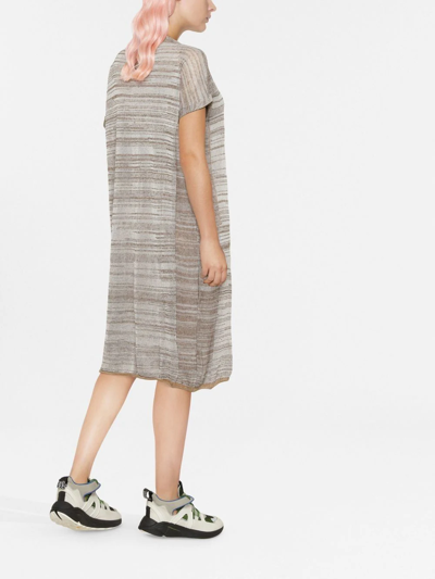 Shop Vitelli Striped V-neck Midi Dress In Weiss