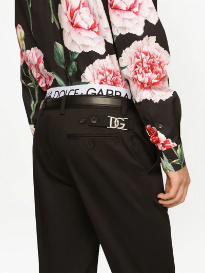 Shop Dolce & Gabbana Tailored Gabardine Trousers In Schwarz