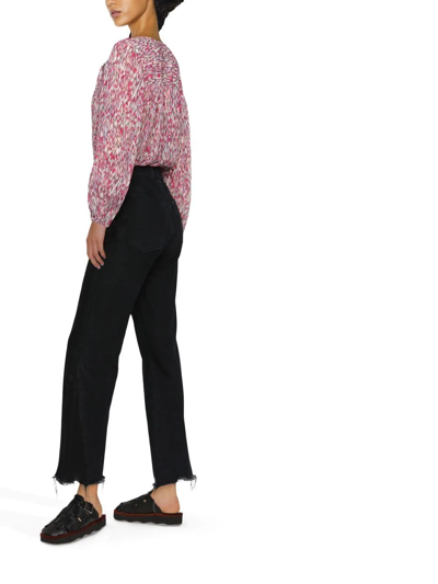 Isabel Marant Étoile Daytonea Floral Long Sleeve Blouse In Rosa