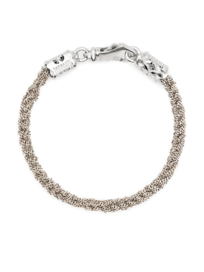 Shop Emanuele Bicocchi Crocheted Wraparound Bracelet In Silber