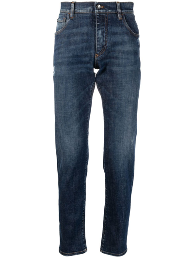 Shop Dolce & Gabbana Straight-leg Denim Jeans In Blau