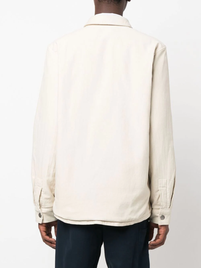 Shop Apc Long-sleeve Shirt Jacket In Nude