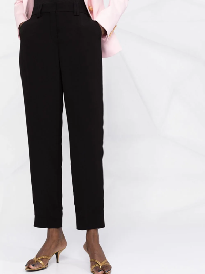 Balmain Cotton Tapered Trousers In Schwarz