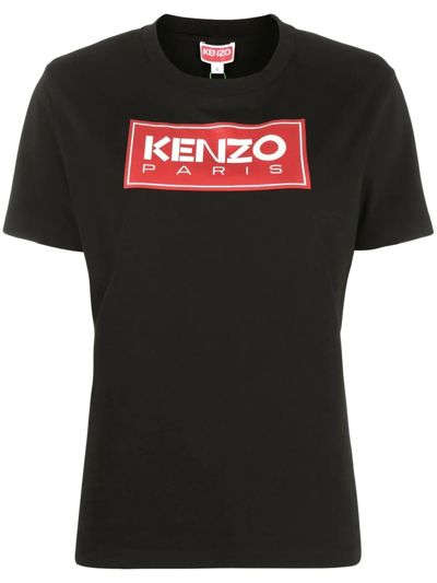 Shop Kenzo Logo-print Cotton T-shirt In Schwarz