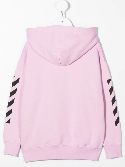 Shop Off-white Logo Pullover Hoodie In Rosa