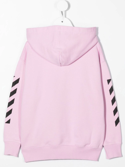 Off-white Logo Pullover Hoodie In Rosa