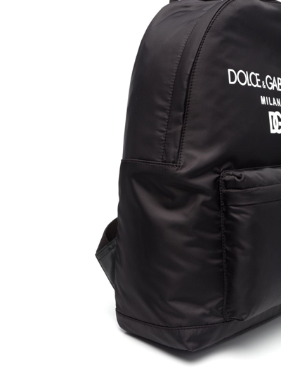 Shop Dolce & Gabbana Logo-print Zipped Backpack In Black