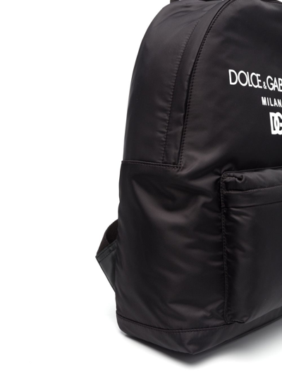 Dolce & Gabbana Logo-print Zipped Backpack In Black