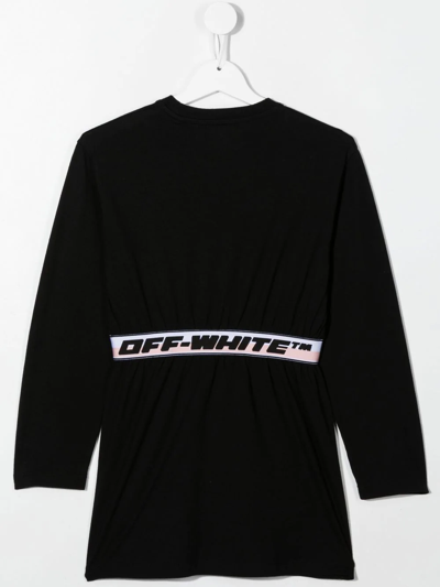 Shop Off-white Logo Waistband Mini Dress In Black