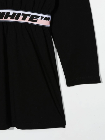 Shop Off-white Logo Waistband Mini Dress In Black