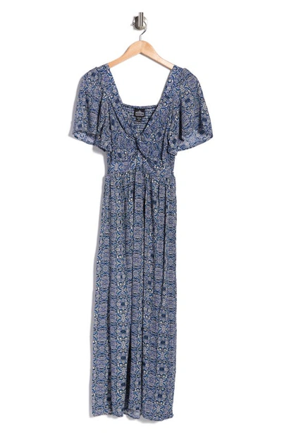 Shop Angie Wide Sleeve Maxi Dress In Blue